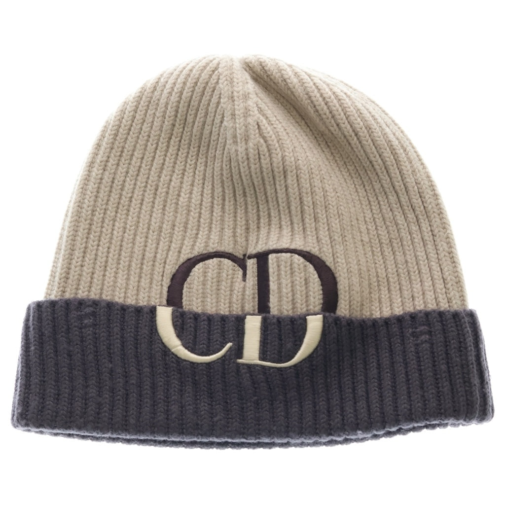 Christian Dior(クリスチャンディオール) CDシグネチャー ウール ニットキャップ ビーニー 帽子 #L ベージュ 213MB01AT371