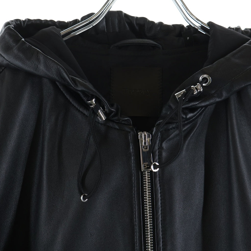 theory(セオリー) フーディレザージャケット シープスキン ジャケット アウター #S ブラック
