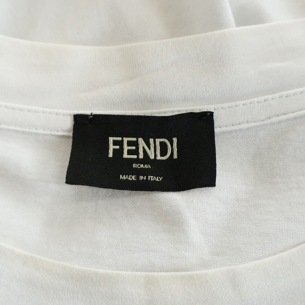 FENDI(フェンディ) FF柄 ズッカ柄 クルーネックTシャツ半袖 トップス ホワイト