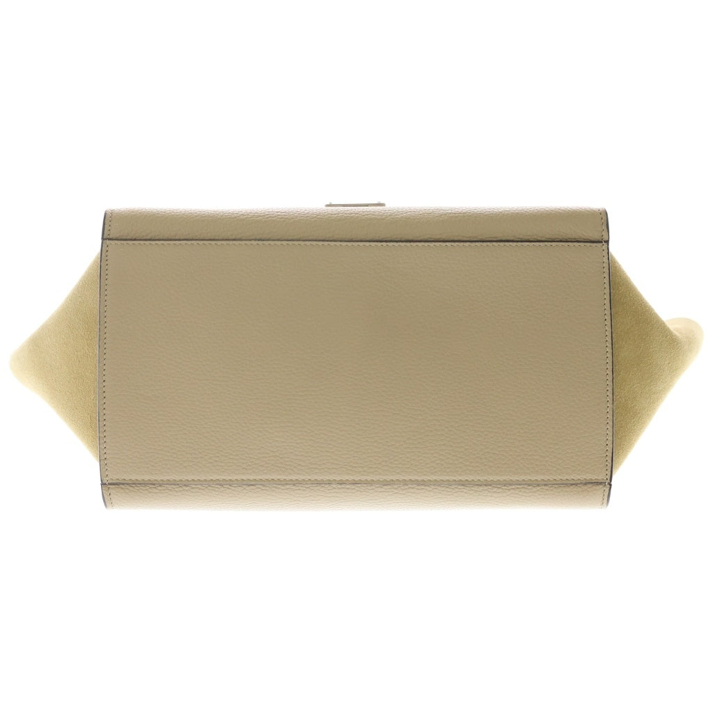 CELINE(セリーヌ) トラペーズ ミディアム 2WAYバッグ ショルダーバッグ ハンドバッグ ベージュ レザー×スエード シルバー金具 レディース