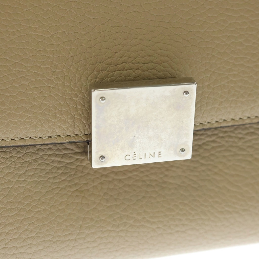 CELINE(セリーヌ) トラペーズ ミディアム 2WAYバッグ ショルダーバッグ ハンドバッグ ベージュ レザー×スエード シルバー金具 レディース