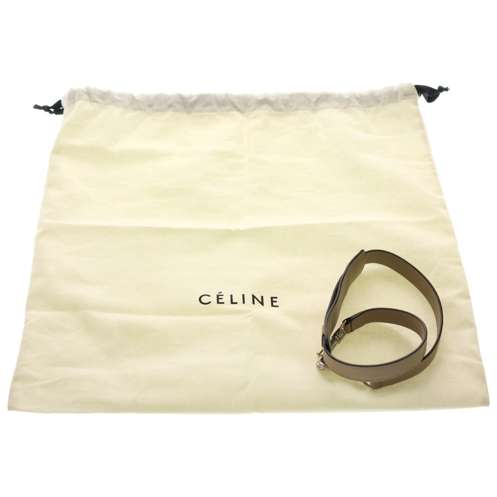 CELINE(セリーヌ) トラペーズ ミディアム 2WAYバッグ ショルダーバッグ ハンドバッグ ベージュ レザー×スエード シルバー金具 レディース
