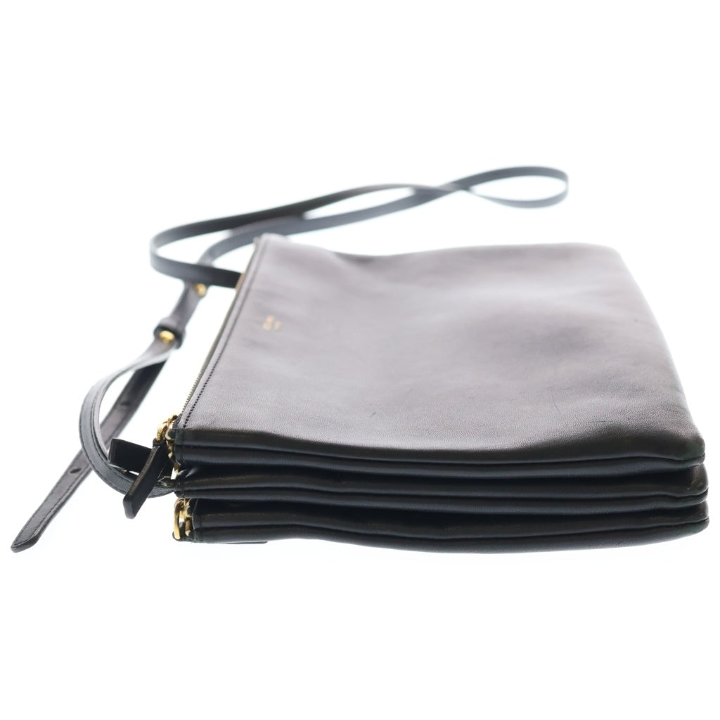 CELINE(セリーヌ) トリオ ショルダーバッグ ブラック レザー ゴールド金具 レディース