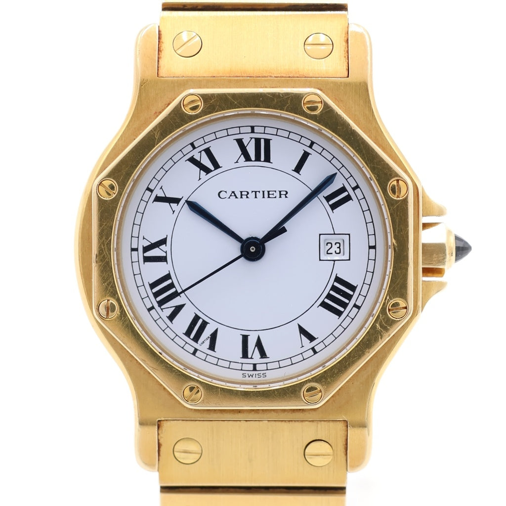 Cartier(カルティエ) サントス ロンデ ホワイトローマ文字盤 自動巻き 腕時計 K18YG イエローゴールド 2965