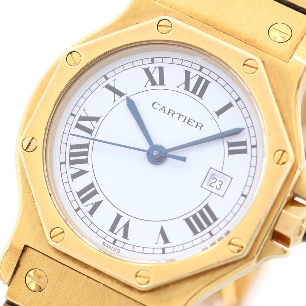 Cartier(カルティエ) サントス ロンデ ホワイトローマ文字盤 自動巻き 腕時計 K18YG イエローゴールド 2965