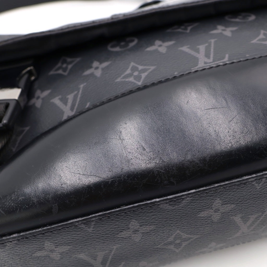 LOUIS VUITTON(ルイヴィトン) モノグラムエクリプス メッセンジャー・ヴォワヤージュ ショルダーバッグ ブラック レザー×PVC M40511 シルバー金具