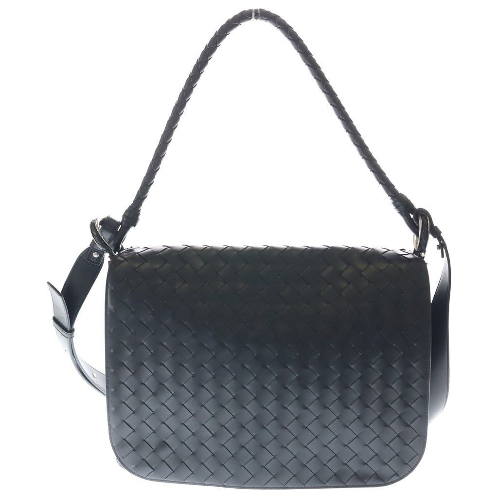 BOTTEGA VENETA(ボッテガヴェネタ) スモール スイング メッセンジャー ショルダーバッグ ブラック レザー 795074V2HL12364 シルバー金具 レディース