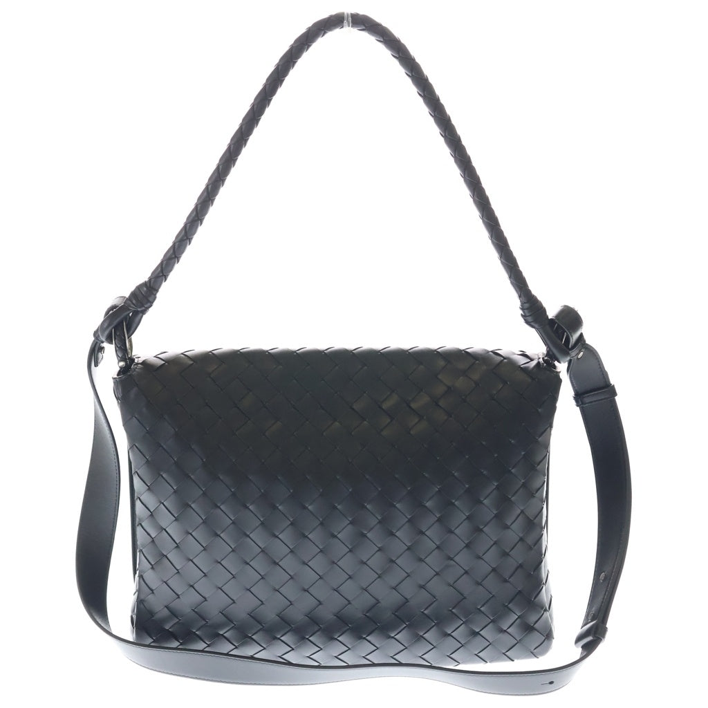 BOTTEGA VENETA(ボッテガヴェネタ) スモール スイング メッセンジャー ショルダーバッグ ブラック レザー 795074V2HL12364 シルバー金具 レディース