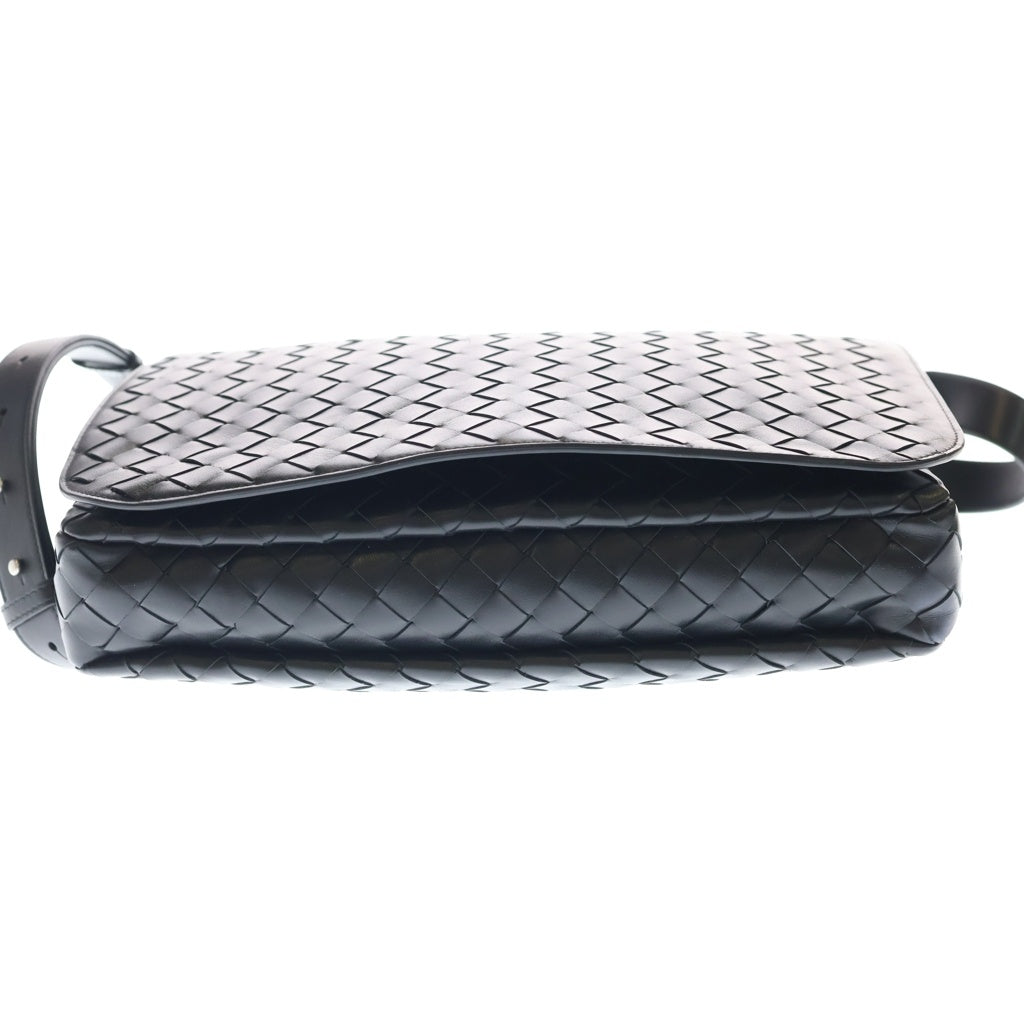 BOTTEGA VENETA(ボッテガヴェネタ) スモール スイング メッセンジャー ショルダーバッグ ブラック レザー 795074V2HL12364 シルバー金具 レディース