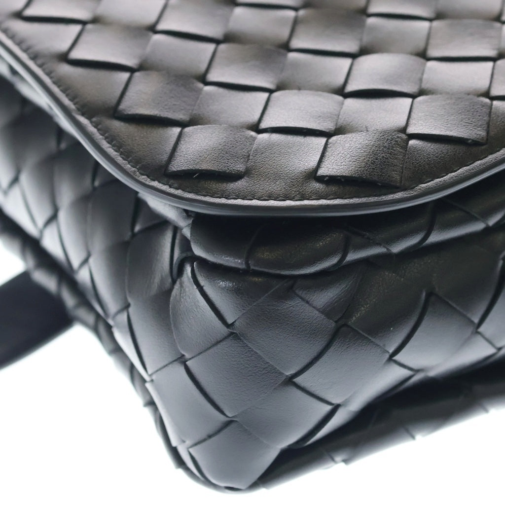 BOTTEGA VENETA(ボッテガヴェネタ) スモール スイング メッセンジャー ショルダーバッグ ブラック レザー 795074V2HL12364 シルバー金具 レディース