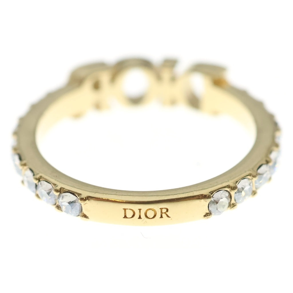 Christian Dior(クリスチャンディオール) エボリューション ラインストーン ロゴ GP リング 指輪 #L ゴールド