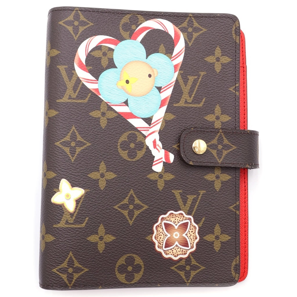 LOUIS VUITTON(ルイヴィトン) アジェンダPM モノグラム ヴィヴィエンヌ PVC レザー 手帳カバー ICタイプ ブラウン/レッド GI1170 レディース