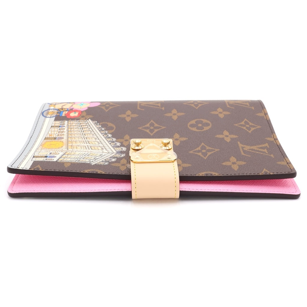 LOUIS VUITTON(ルイヴィトン) クヴェルテュール カルネポール モノグラム ヴィヴィエンヌ PVC レザー 手帳カバー ICタイプ ブラウン/ピンク GI0827 レディース