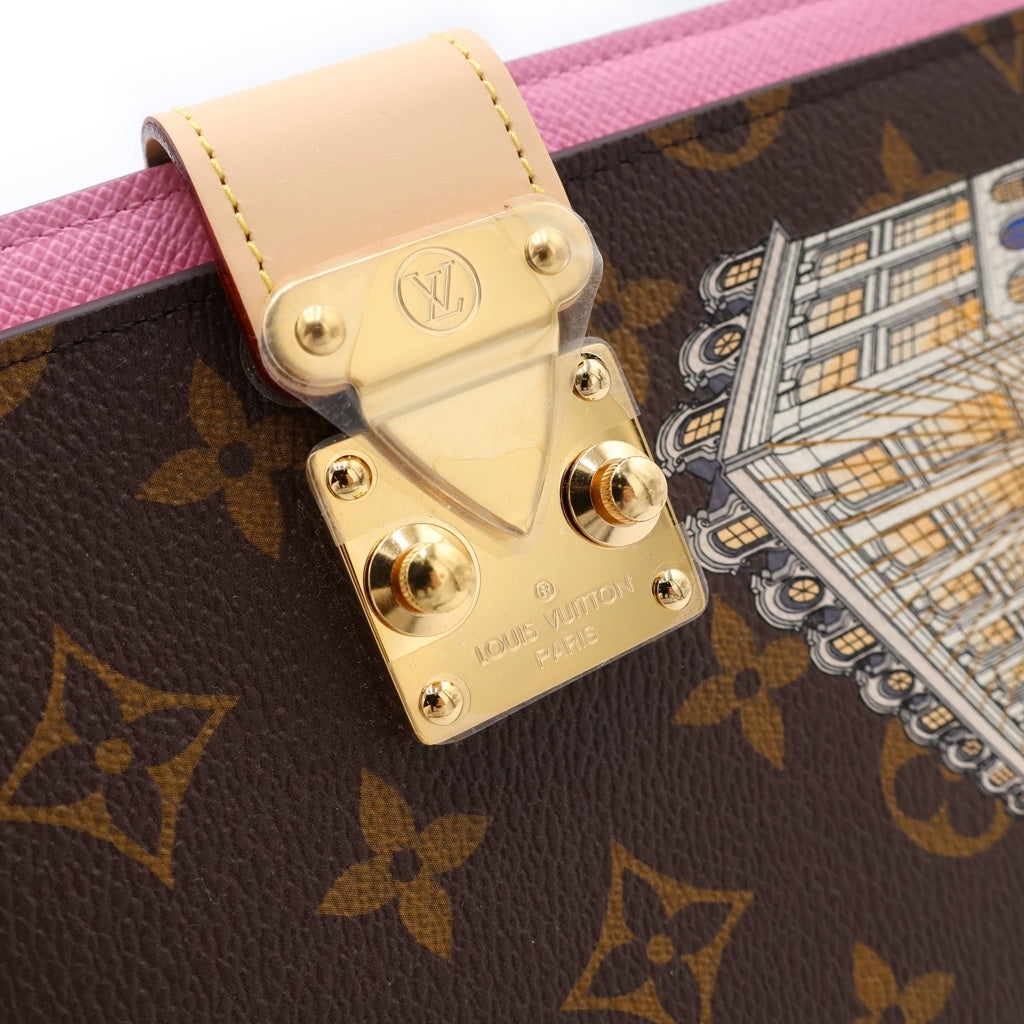 LOUIS VUITTON(ルイヴィトン) クヴェルテュール カルネポール モノグラム ヴィヴィエンヌ PVC レザー 手帳カバー ICタイプ ブラウン/ピンク GI0827 レディース