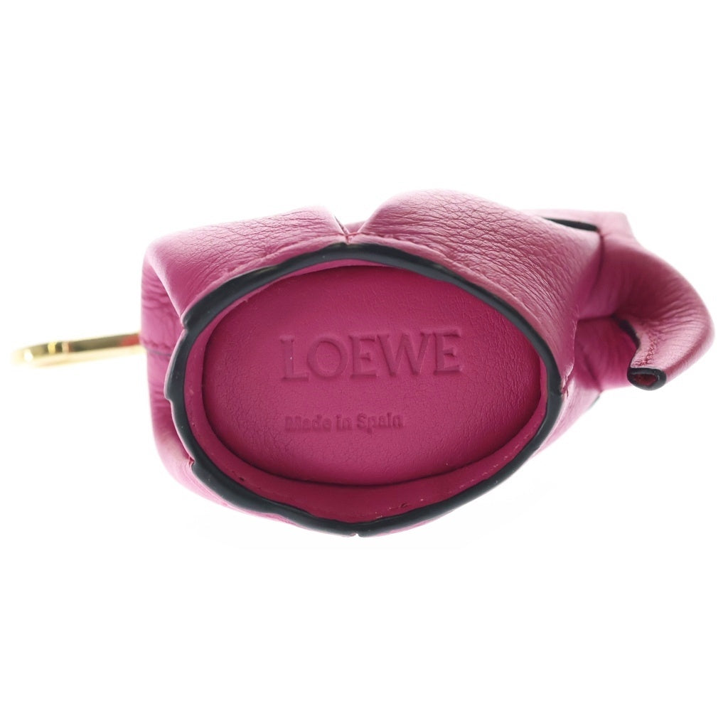 LOEWE(ロエベ) モチーフ レザー コインケース コインパース 小銭入れ キーホルダー ピンク レディース