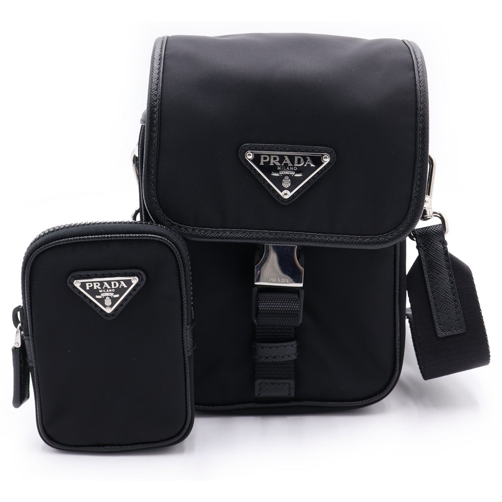 PRADA(プラダ) ショルダーバック トライアングルロゴ Re-Nylon ナイロン サフィアーノ ブラック 2VD043
