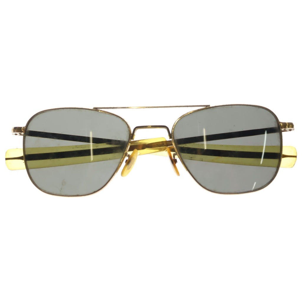 American Optical(アメリカンオプティカル) パイロット ツーブリッジ カラーレンズ サングラス メガネ 眼鏡 アイウェア ゴールド レディース