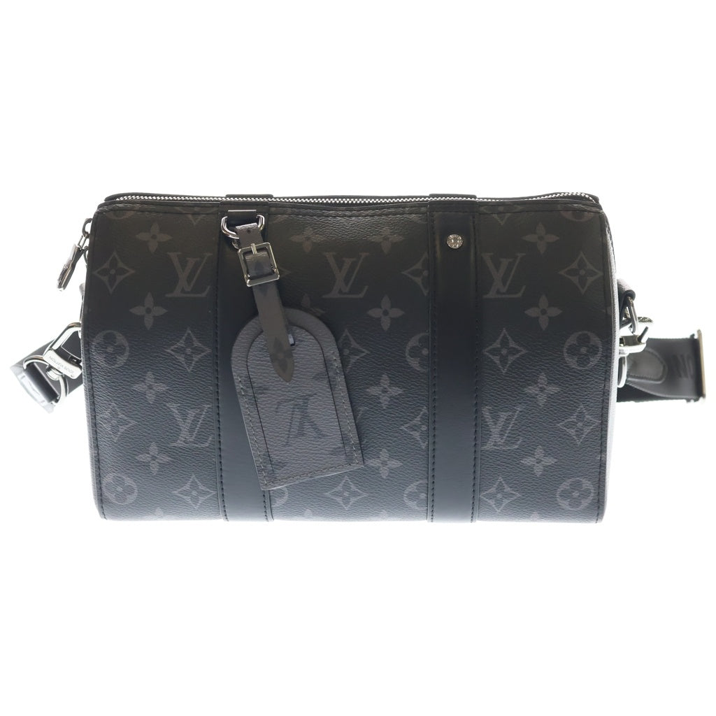 LOUIS VUITTON(ルイヴィトン) モノグラムエクリプス シティキーポル ショルダーバッグ ブラック レザー×PVC M45936 シルバー金具 レディース
