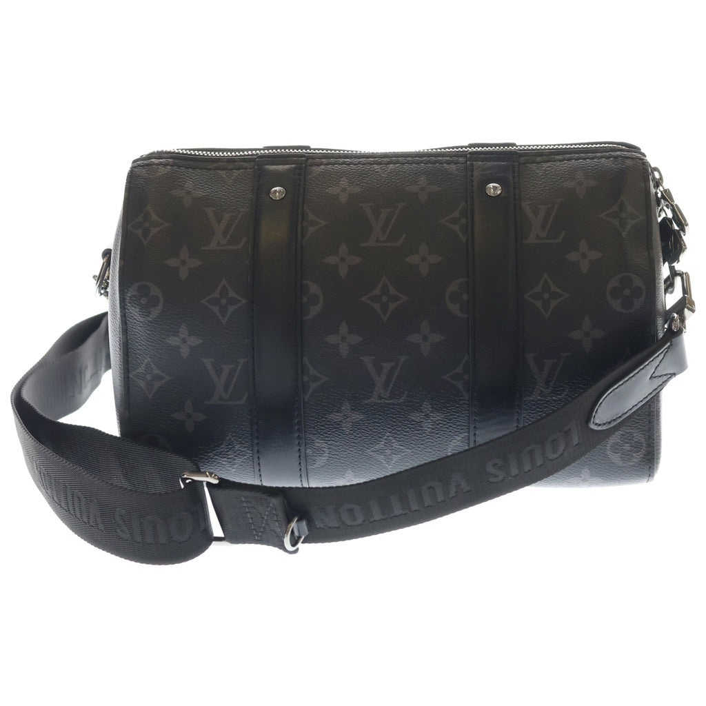LOUIS VUITTON(ルイヴィトン) モノグラムエクリプス シティキーポル ショルダーバッグ ブラック レザー×PVC M45936 シルバー金具 レディース