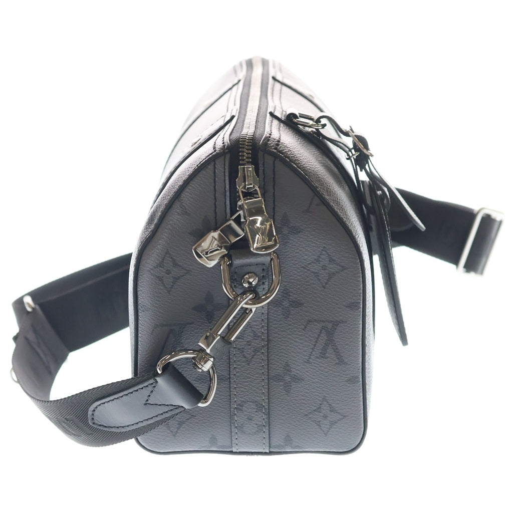 LOUIS VUITTON(ルイヴィトン) モノグラムエクリプス シティキーポル ショルダーバッグ ブラック レザー×PVC M45936 シルバー金具 レディース