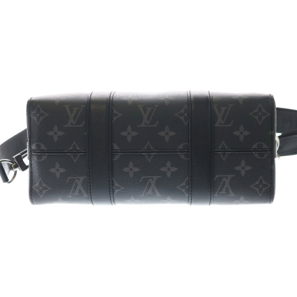 LOUIS VUITTON(ルイヴィトン) モノグラムエクリプス シティキーポル ショルダーバッグ ブラック レザー×PVC M45936 シルバー金具 レディース
