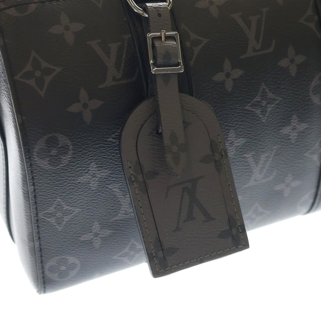 LOUIS VUITTON(ルイヴィトン) モノグラムエクリプス シティキーポル ショルダーバッグ ブラック レザー×PVC M45936 シルバー金具 レディース