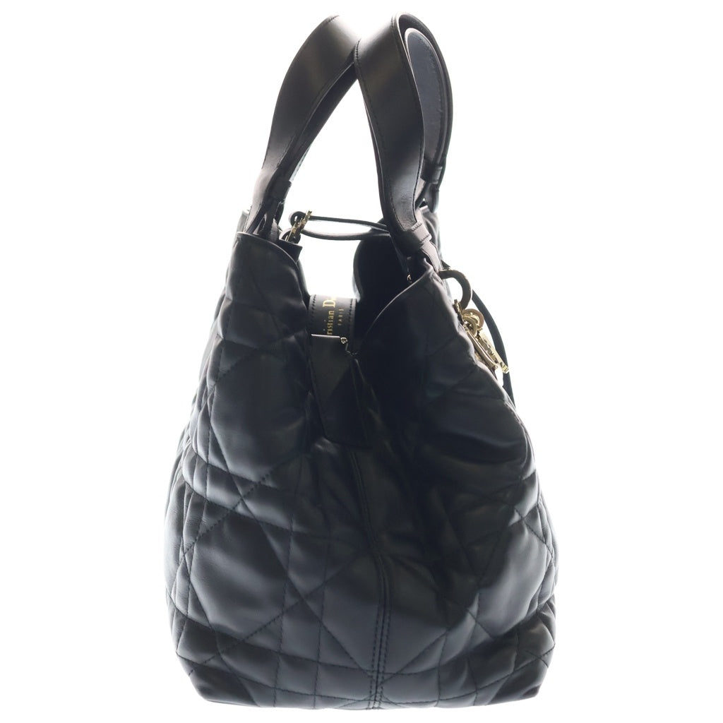 Christian Dior(クリスチャンディオール) トゥ ジュール ハンドバッグ ブラック マクロカナージュ カーフスキン M2821OSNW_M900 ゴールド金具 レディース