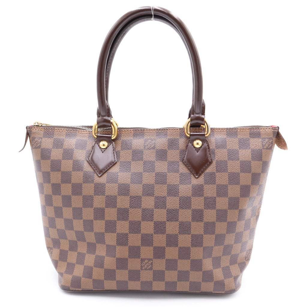 LOUIS VUITTON(ルイヴィトン) ダミエ サレヤPM ハンドバッグ ブラウン レザー×PVC N51183 ゴールド金具 レディース