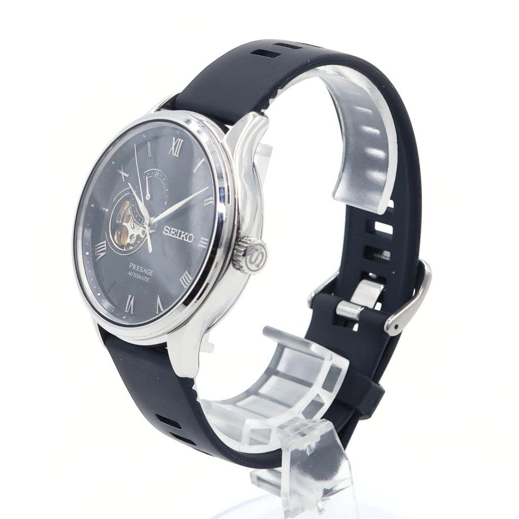 SEIKO(セイコー) PRESAGE プレサージュ 黒文字盤 SS/AT ステンレス 自動巻き スケルトン 腕時計 SARY093