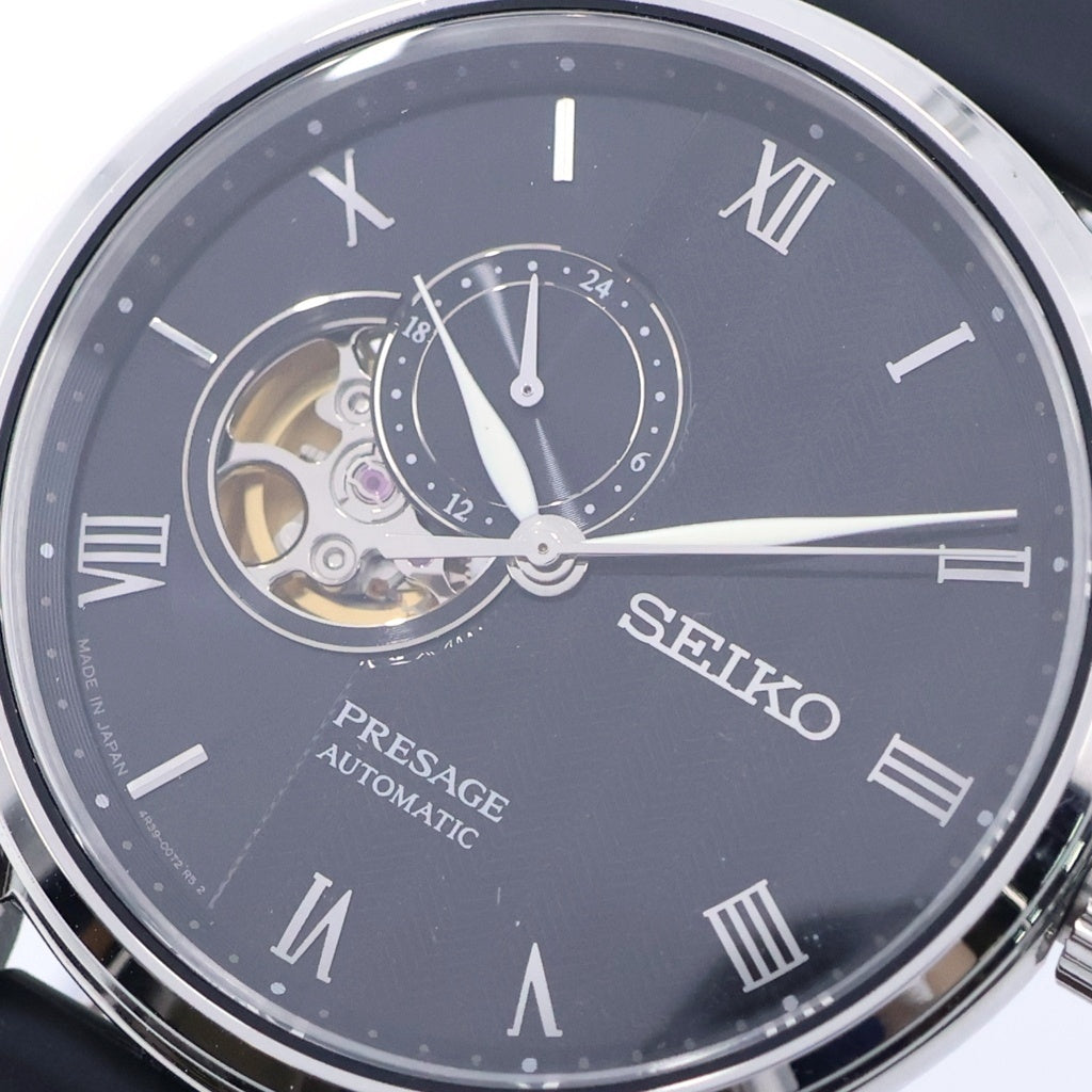SEIKO(セイコー) PRESAGE プレサージュ 黒文字盤 SS/AT ステンレス 自動巻き スケルトン 腕時計 SARY093