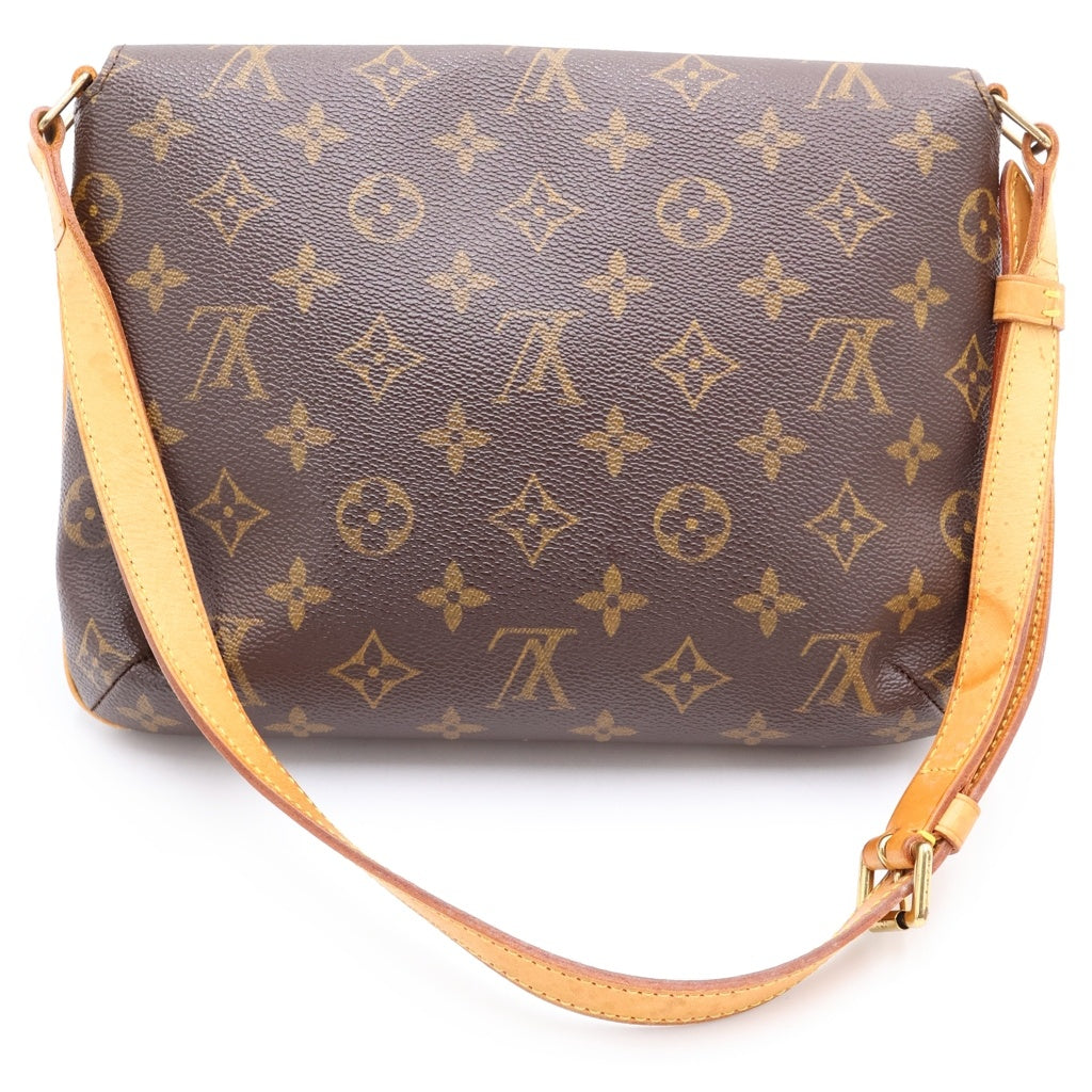 LOUIS VUITTON(ルイヴィトン) モノグラム ミュゼットタンゴ ショルダーバッグ ブラウン レザー×PVC M51388 ゴールド金具 レディース