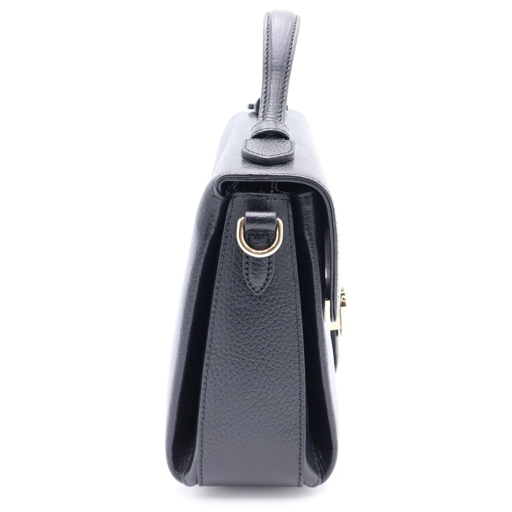 GUCCI(グッチ) インターロッキングG 2WAYハンドバッグ ショルダーバッグ ブラック レザー 510302 ゴールド金具 レディース