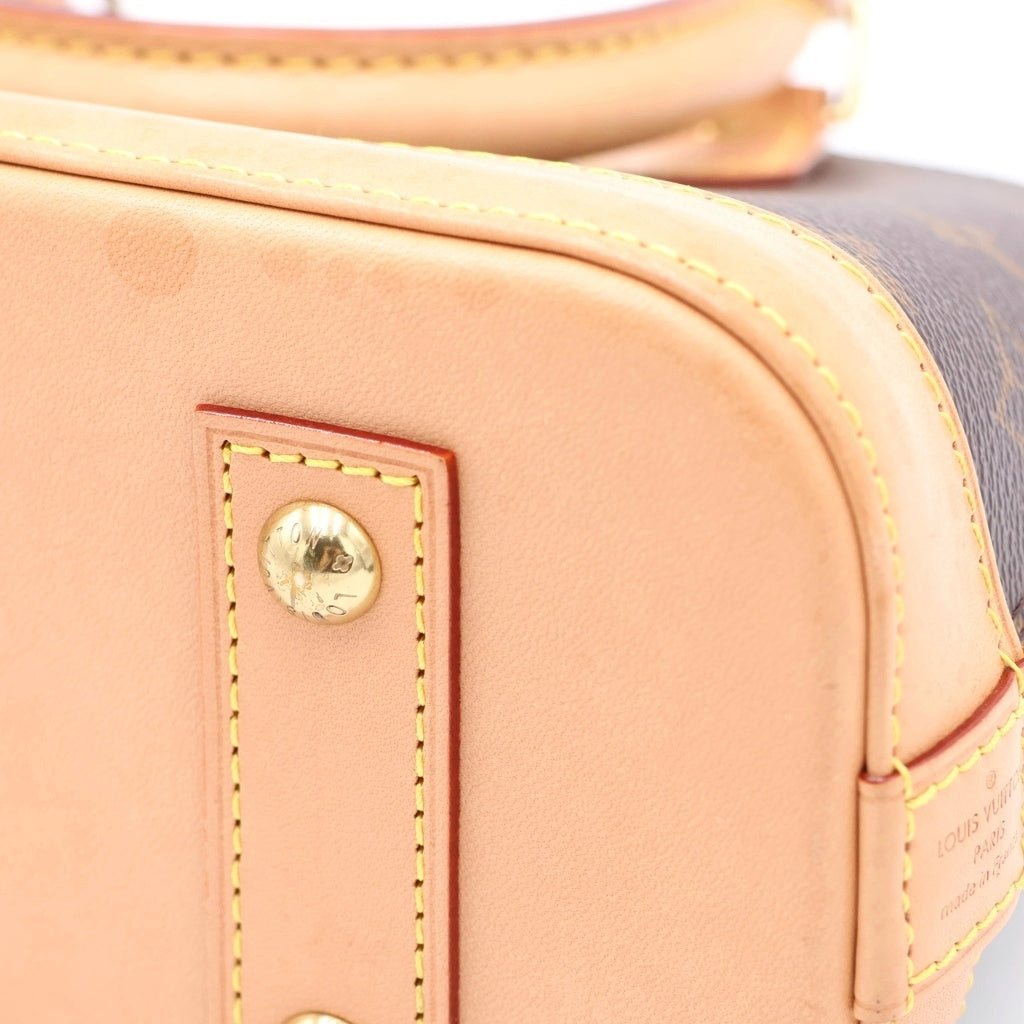 LOUIS VUITTON(ルイヴィトン) モノグラム アルマBB 2WAYバッグ ハンドバッグ ショルダーバッグ ブラウン レザー×PVC M46990 ゴールド金具 レディース