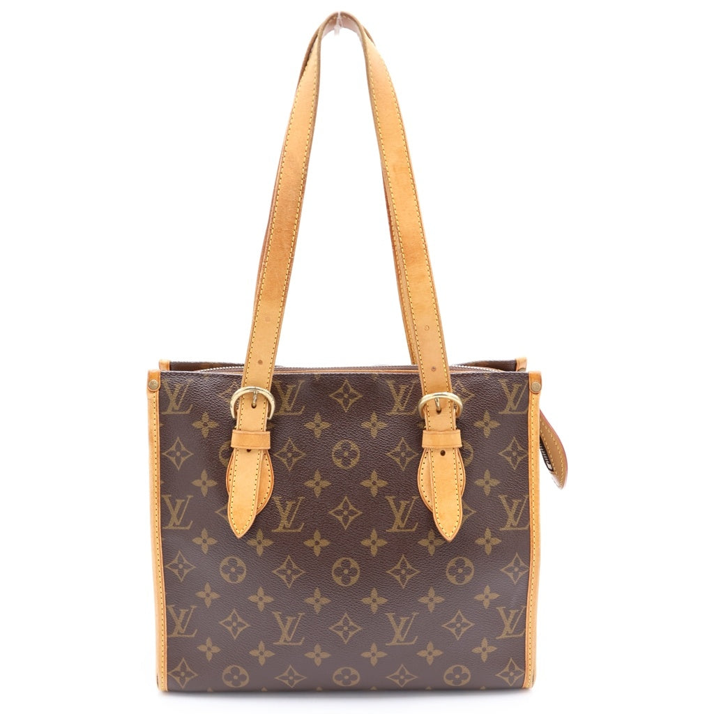 LOUIS VUITTON(ルイヴィトン) モノグラム ポパンクール・オ ハンドバッグ ミニトートバッグ ブラウン レザー×PVC M40007 ゴールド金具 レディース