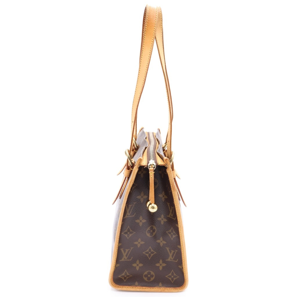 LOUIS VUITTON(ルイヴィトン) モノグラム ポパンクール・オ ハンドバッグ ミニトートバッグ ブラウン レザー×PVC M40007 ゴールド金具 レディース