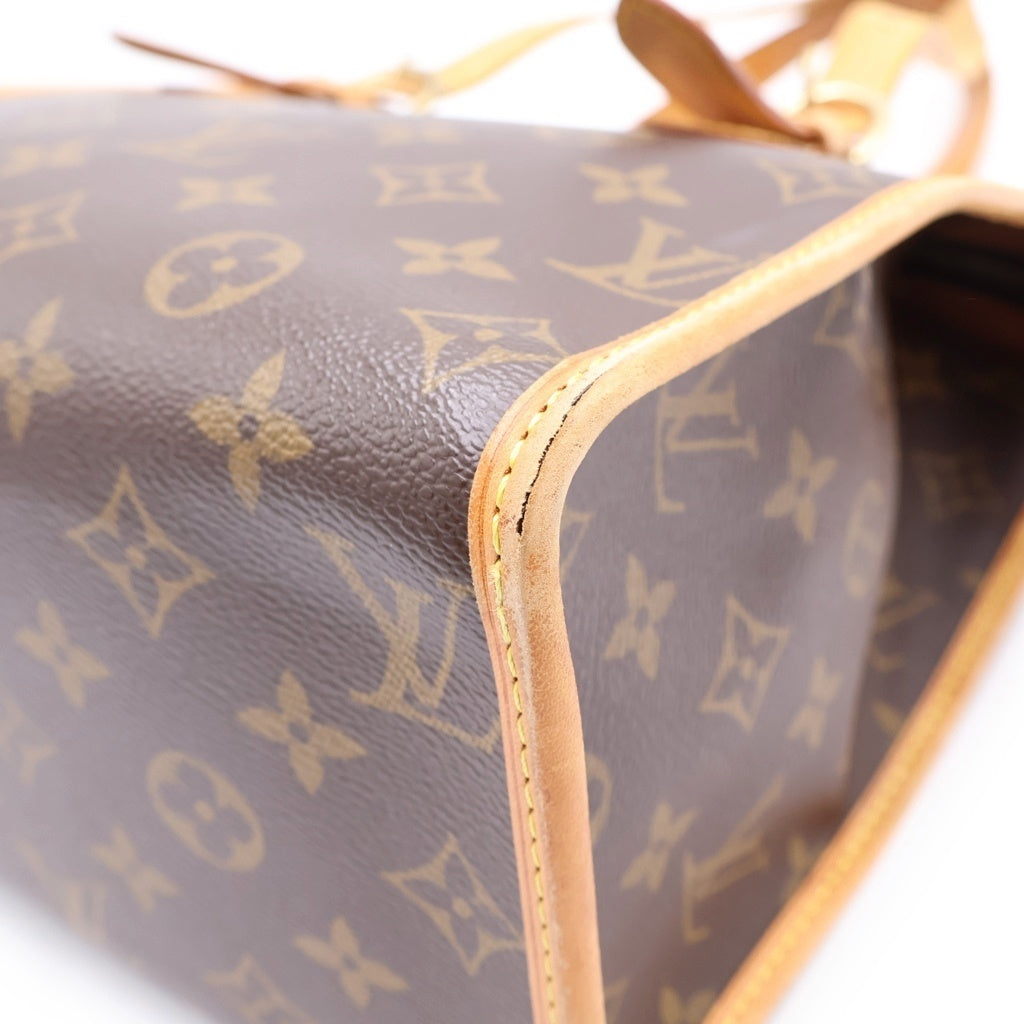 LOUIS VUITTON(ルイヴィトン) モノグラム ポパンクール・オ ハンドバッグ ミニトートバッグ ブラウン レザー×PVC M40007 ゴールド金具 レディース