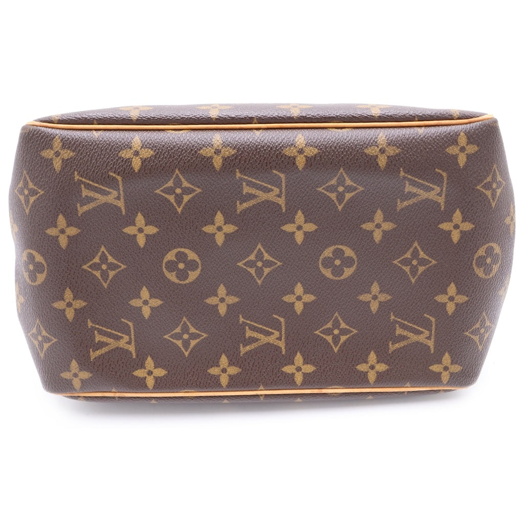 LOUIS VUITTON(ルイヴィトン) モノグラム バティニョール ハンドバッグ ミニトートバッグ ブラウン レザー×PVC M51156 ゴールド金具 レディース