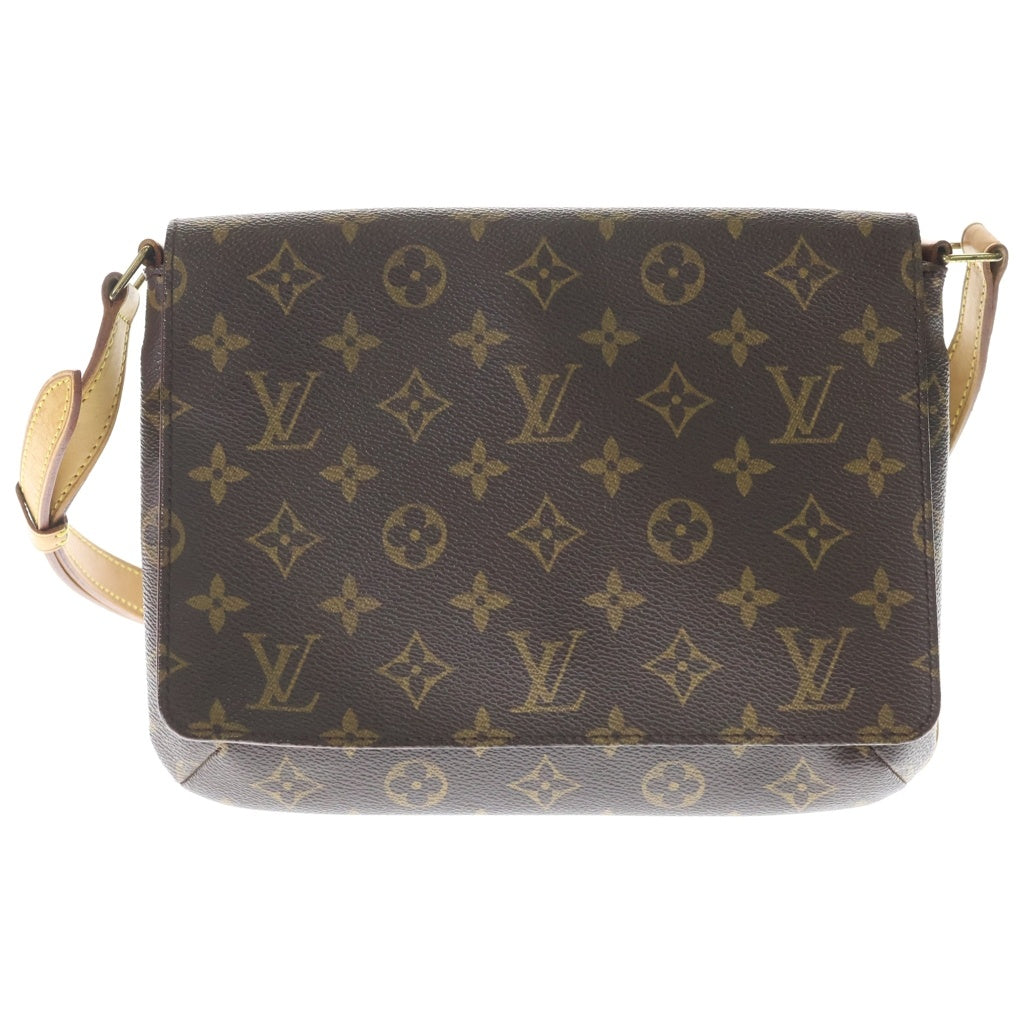 LOUIS VUITTON(ルイヴィトン) モノグラム ミュゼットタンゴ ショルダーバッグ ブラウン レザー×PVC M51257 ゴールド金具 レディース