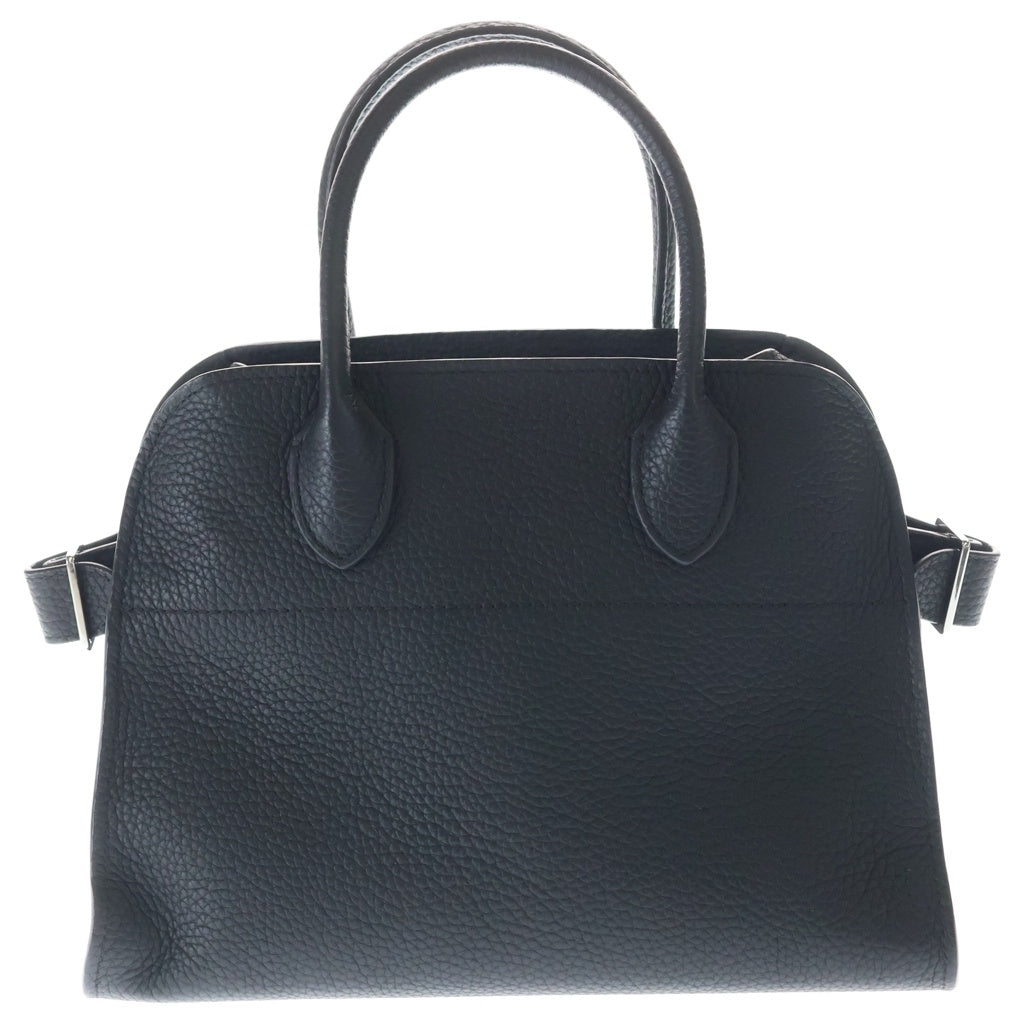 THE ROW(ザロウ) Soft Margaux 10 ソフトマルゴー 2WAYハンドバッグ ショルダーバッグ ブラック レザー シルバー金具 レディース