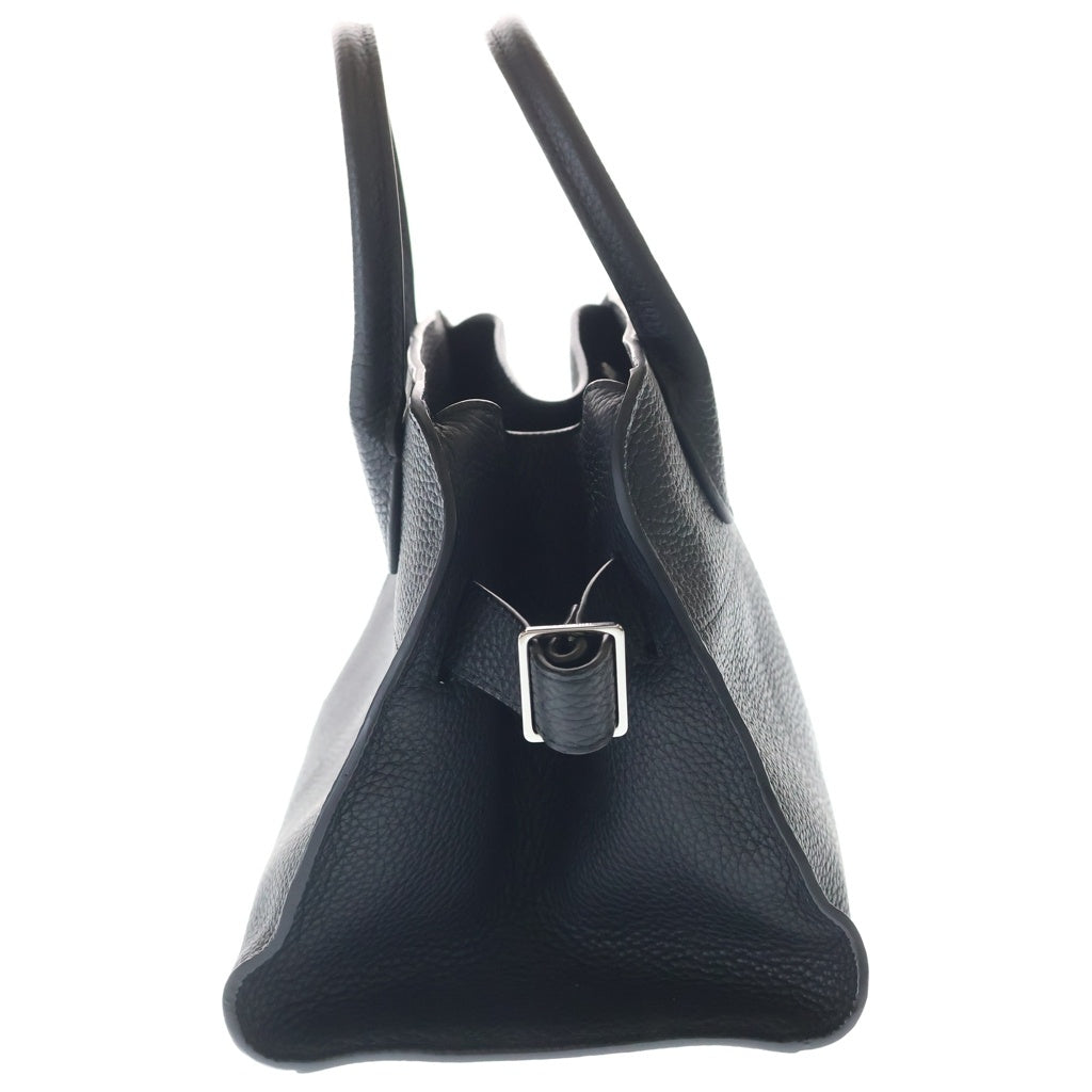THE ROW(ザロウ) Soft Margaux 10 ソフトマルゴー 2WAYハンドバッグ ショルダーバッグ ブラック レザー シルバー金具 レディース