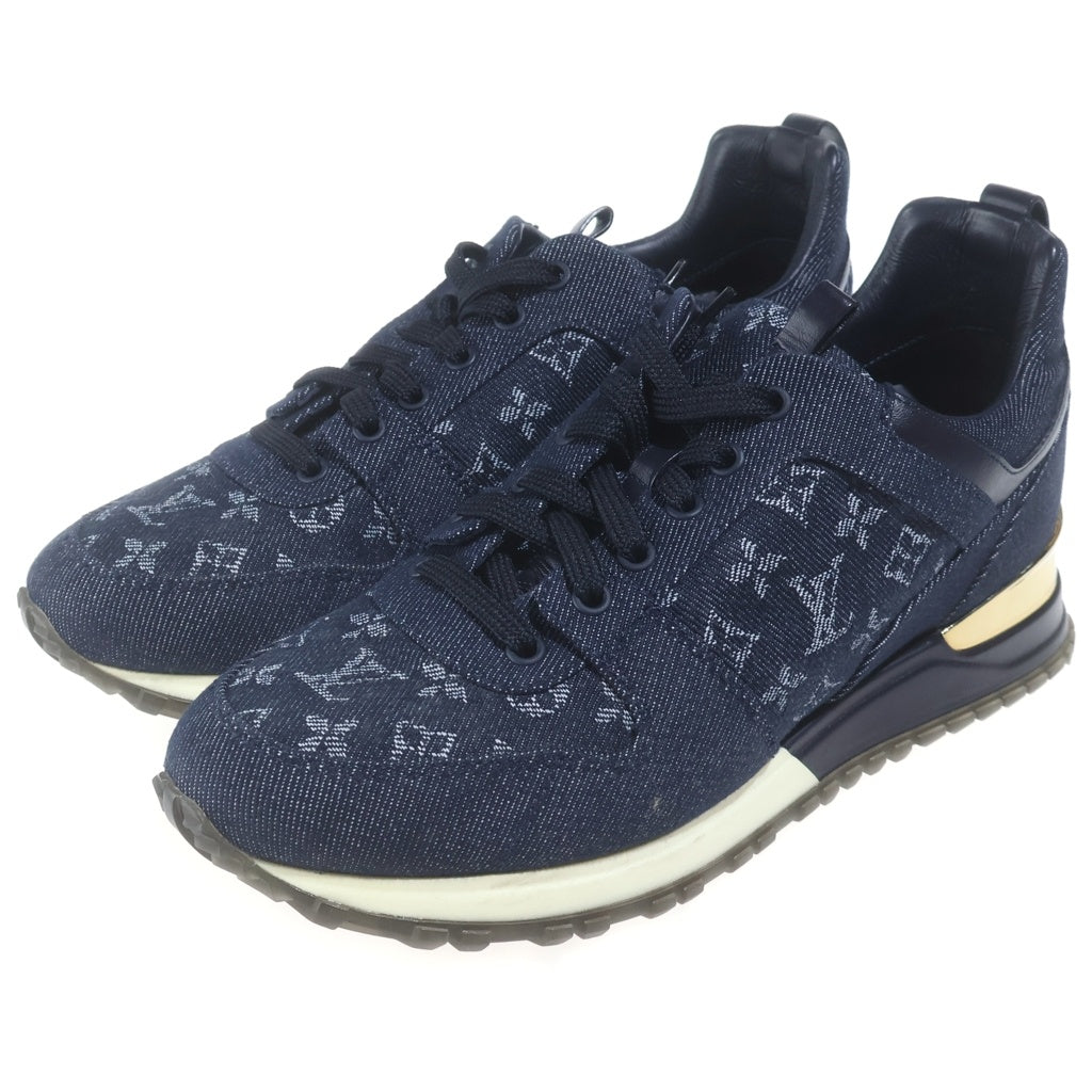 LOUIS VUITTON(ルイヴィトン) モノグラム デニム ランアウェイライン ローカット スニーカー #37 1/2 ブルー 1A2LE4 レディース