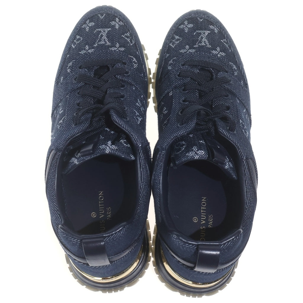 LOUIS VUITTON(ルイヴィトン) モノグラム デニム ランアウェイライン ローカット スニーカー #37 1/2 ブルー 1A2LE4 レディース
