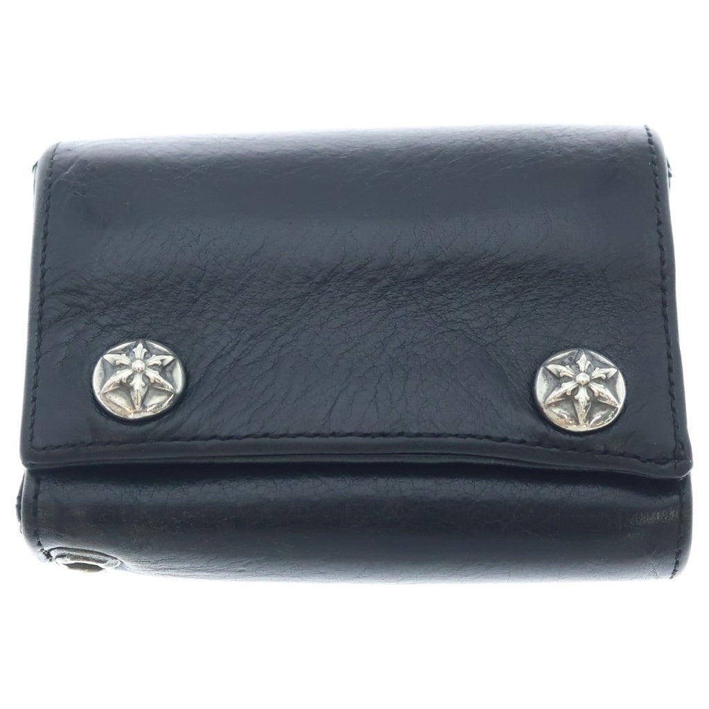 CHROME HEARTS(クロムハーツ) 3FOLD 3フォールド スター レザーウォレット 財布 ブラック