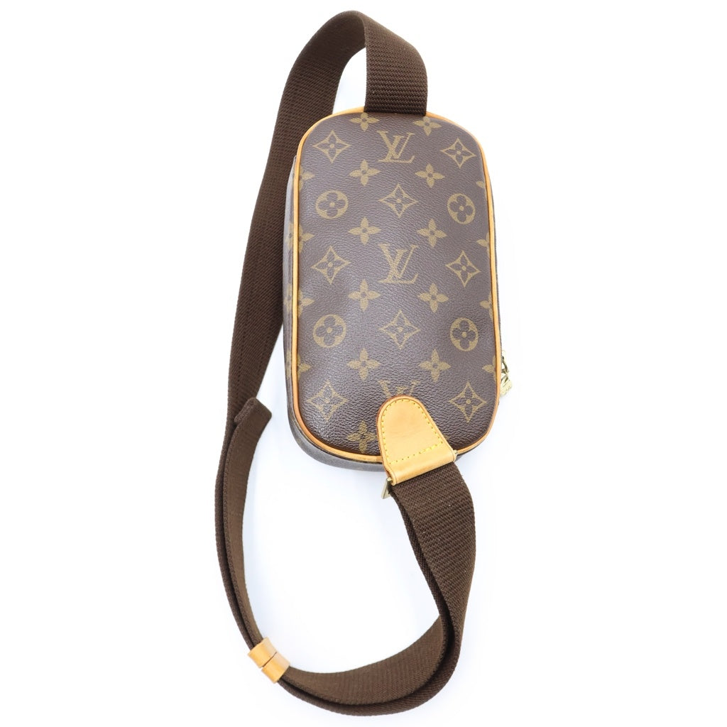 LOUIS VUITTON(ルイヴィトン) モノグラム ポシェットガンジュ ショルダーバッグ ウエストバッグ ボディバッグ ブラウン レザー×PVC M51870 ゴールド金具
