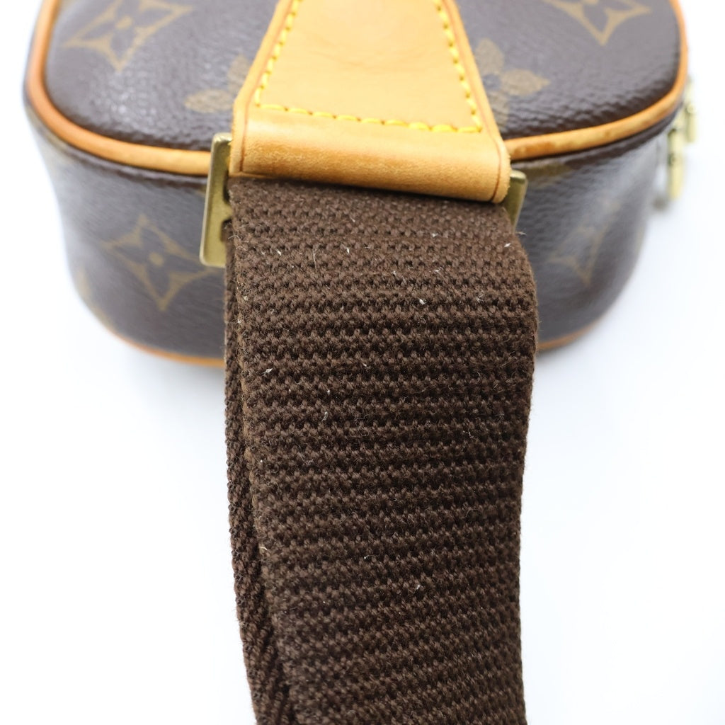 LOUIS VUITTON(ルイヴィトン) モノグラム ポシェットガンジュ ショルダーバッグ ウエストバッグ ボディバッグ ブラウン レザー×PVC M51870 ゴールド金具