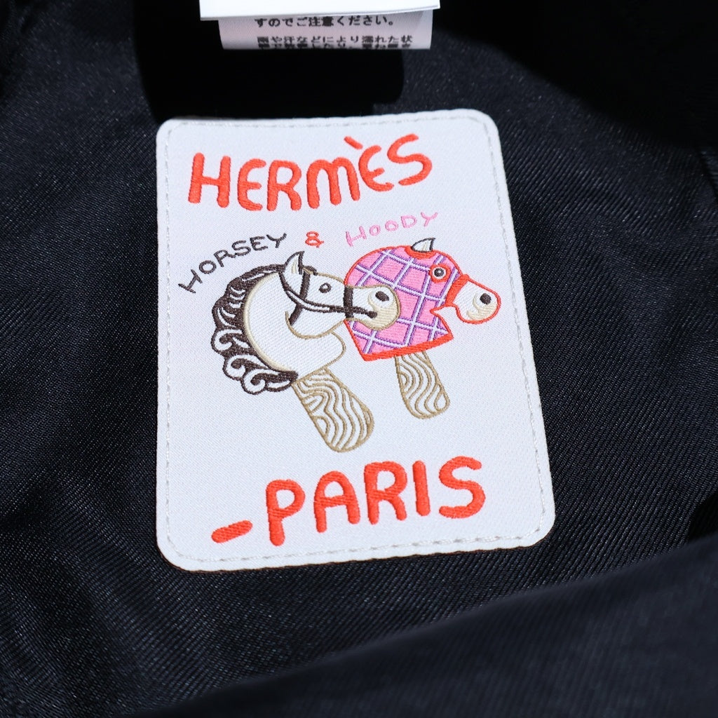 HERMES(エルメス) カルヴィ シーシェル コットンキャンバス バケットハット 帽子 ブラック レディース