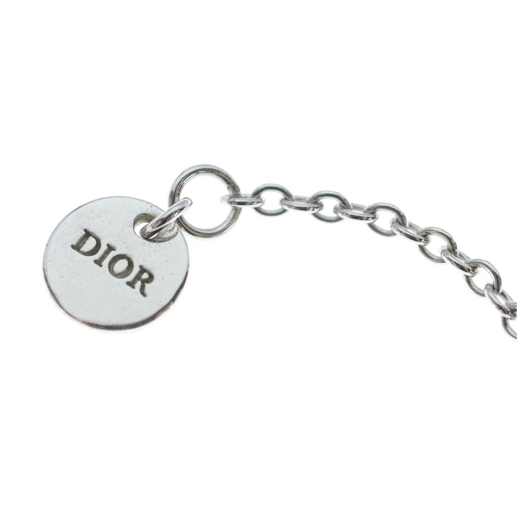 Christian Dior(クリスチャンディオール) Clair D Lune CDロゴ ラインストーン ネックレス ペンダント チェーン シルバー レディース