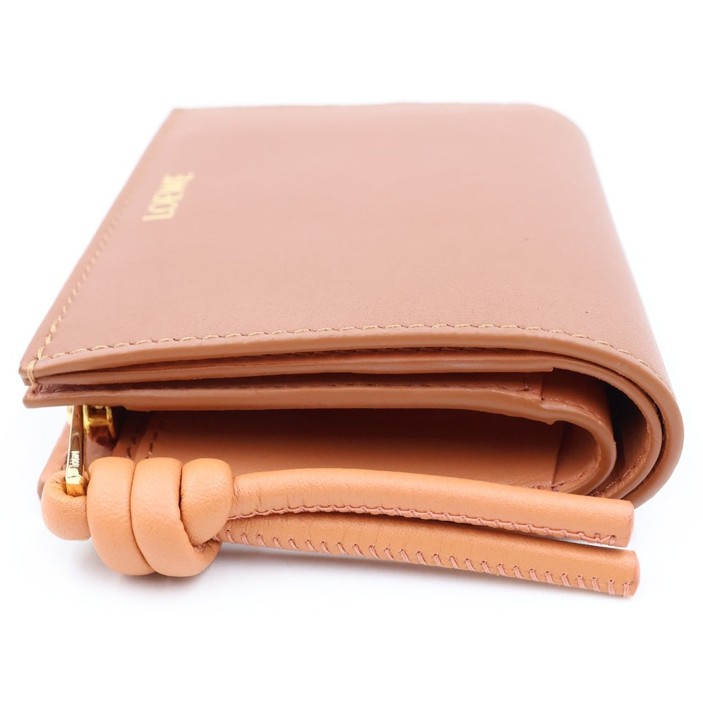 LOEWE(ロエベ) ノットコンパクト ウォレット 二つ折り財布 カーフ ブラウン CEM1NCWX01