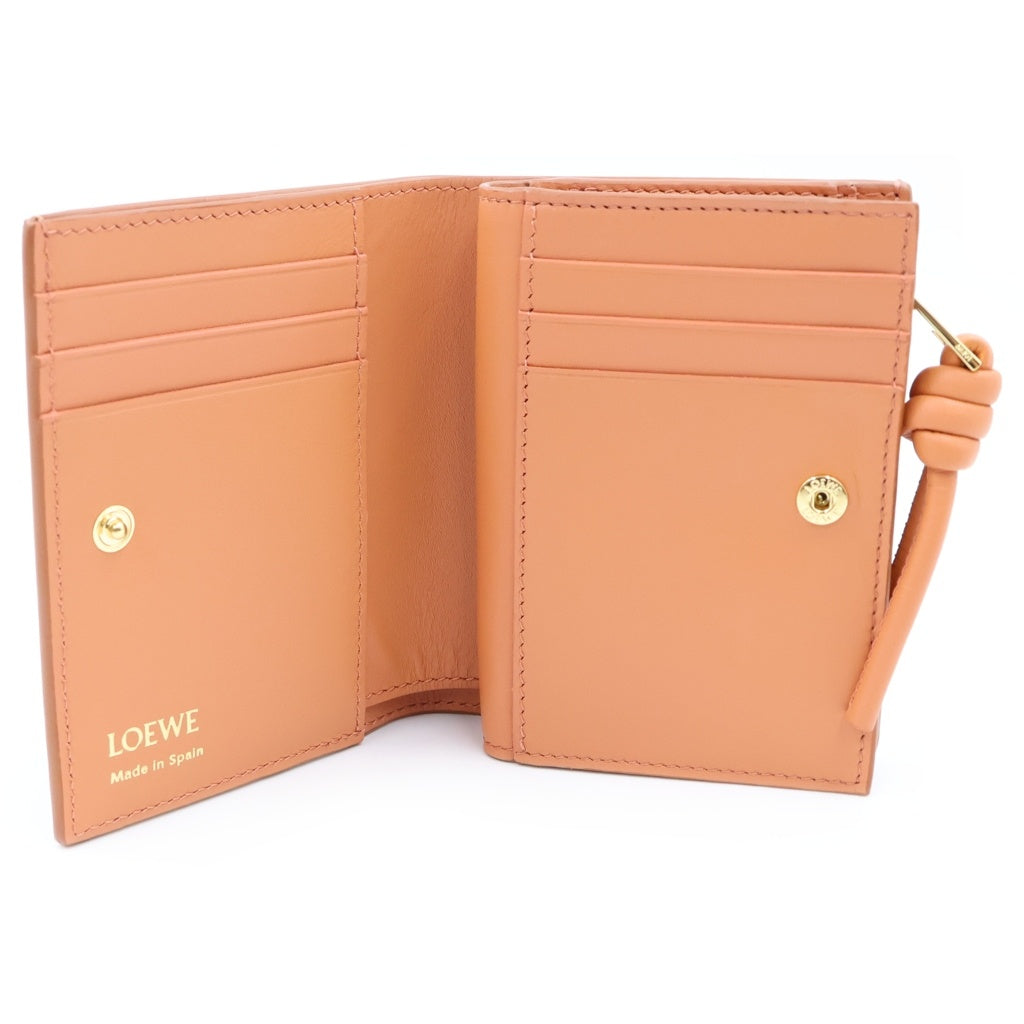 LOEWE(ロエベ) ノットコンパクト ウォレット 二つ折り財布 カーフ ブラウン CEM1NCWX01