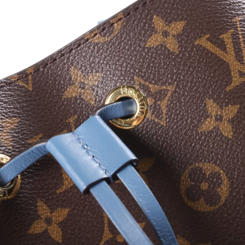 LOUIS VUITTON(ルイヴィトン) モノグラム ネオノエ PVC レザー ショルダーバッグ 巾着バッグ ICタイプ ブラウン/ブルージーン M43569 レディース